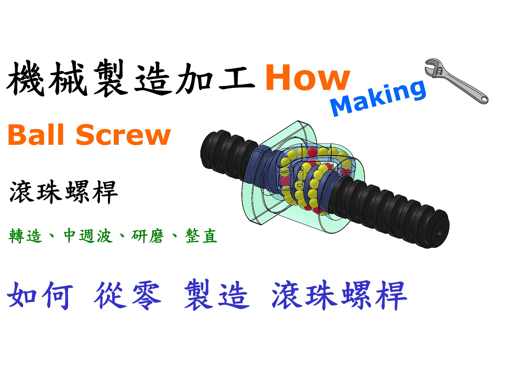 #6 滾珠螺桿製作過程(熱處理.研磨.整直)
