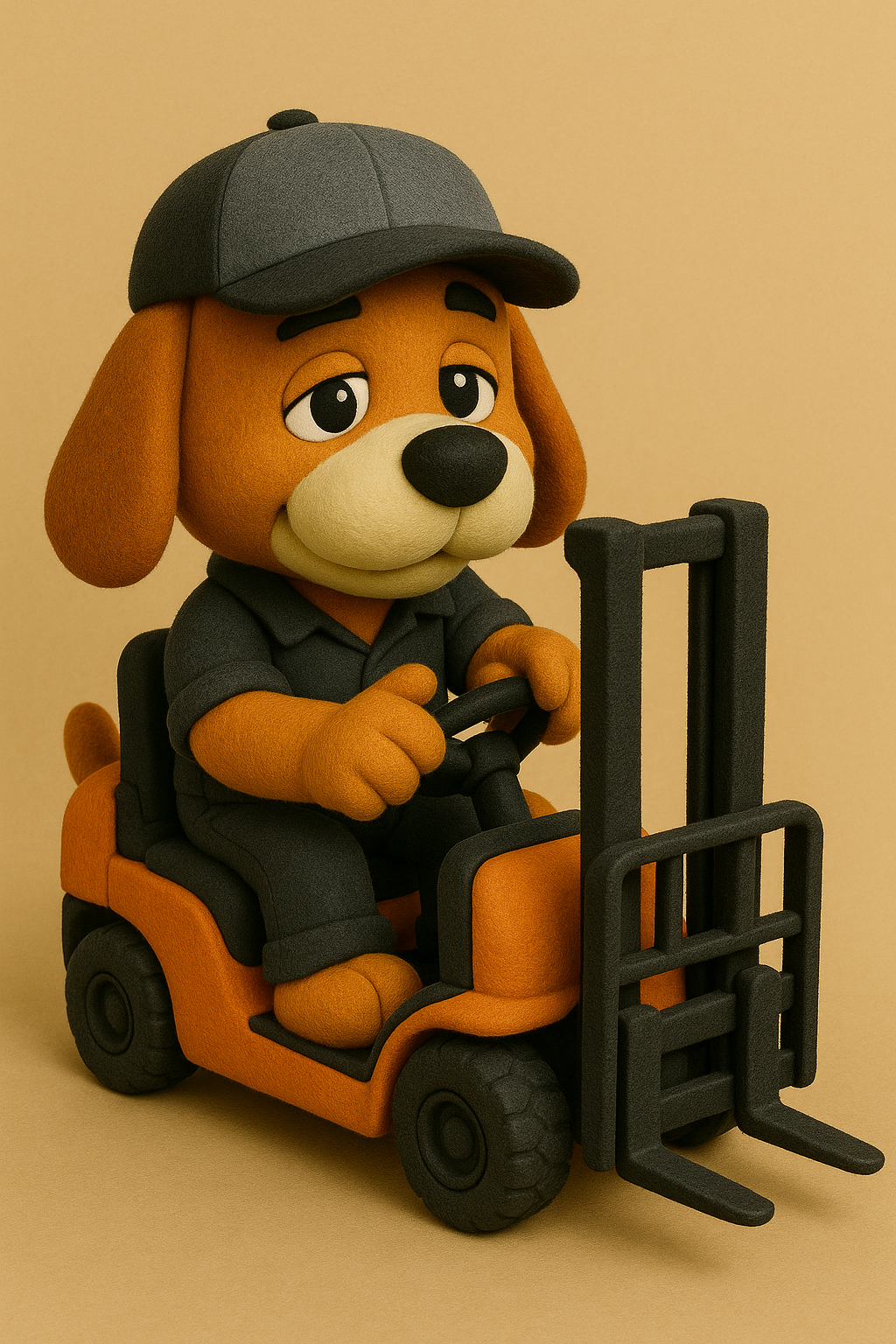 毛絨狗操作迷你叉車