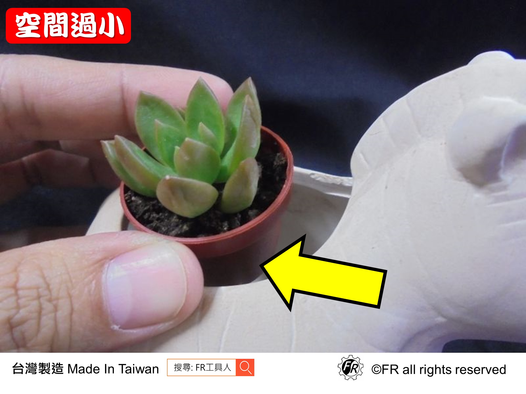 造型盆栽空間太小示意圖