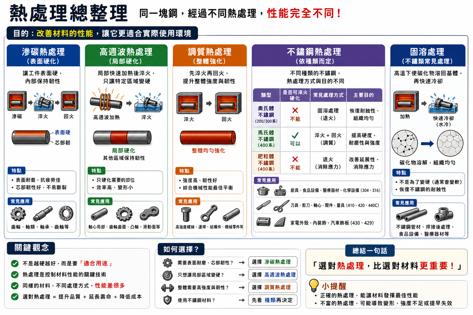 熱處理總結圖(可愛版示意圖)