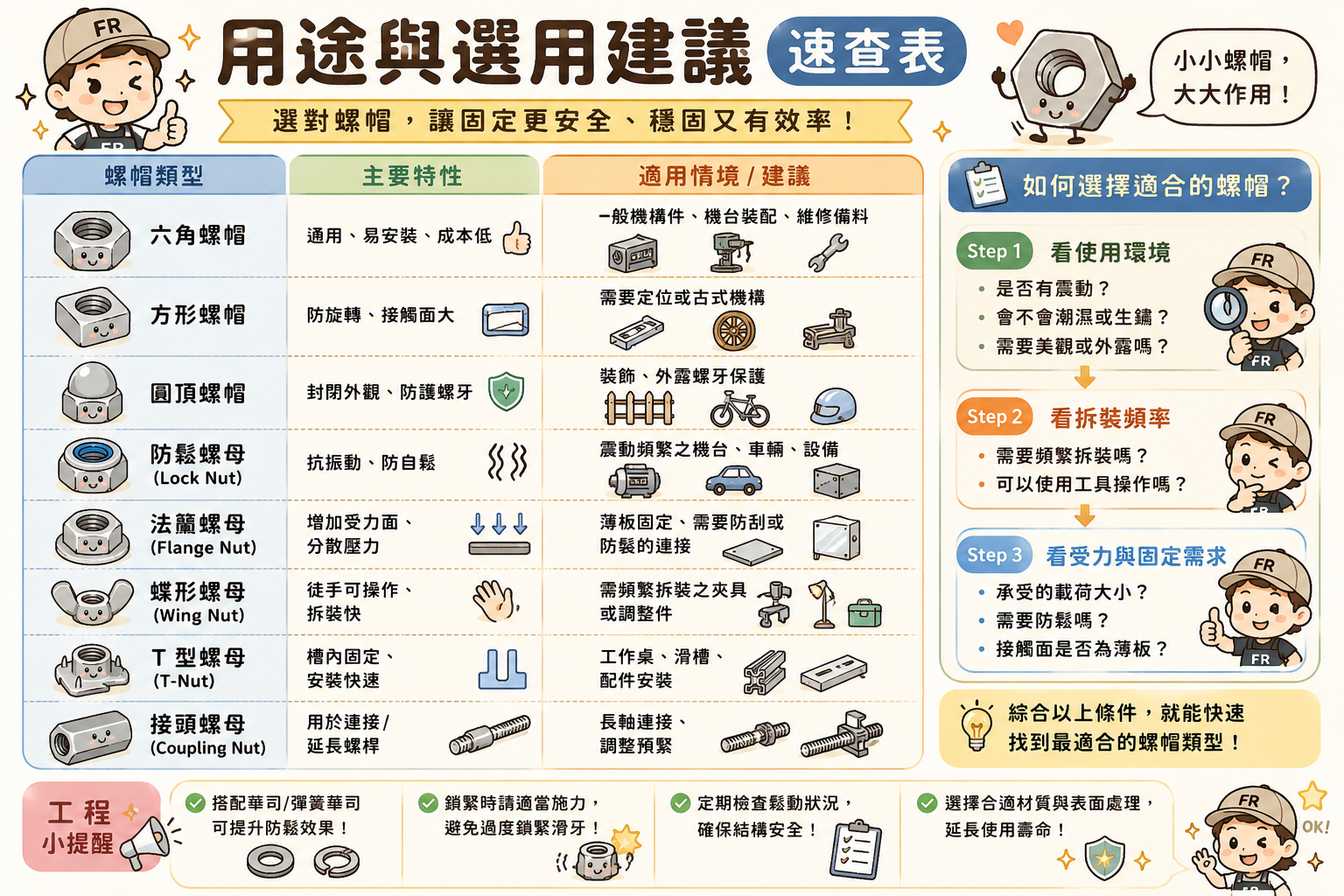 螺帽用途與選用建議