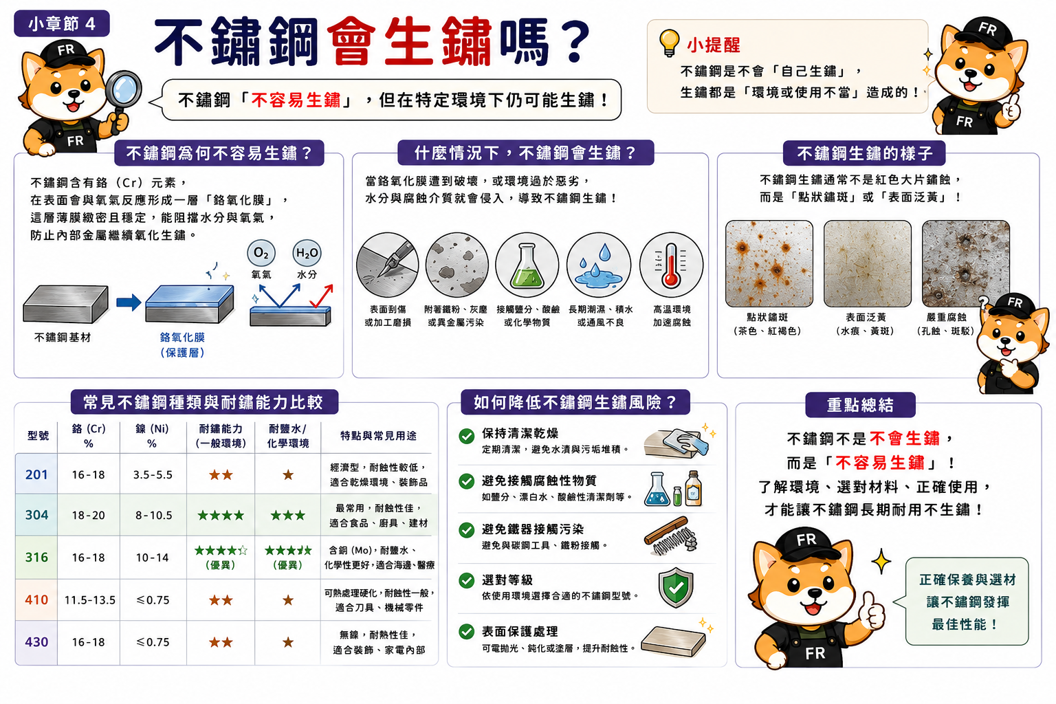不鏽鋼會生鏽嗎