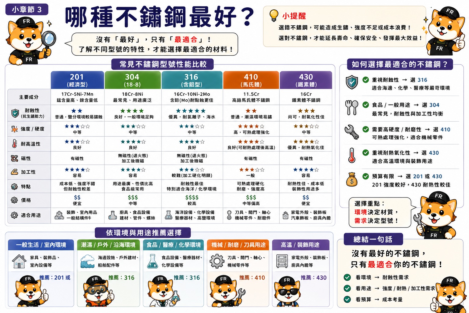哪種不鏽鋼最好