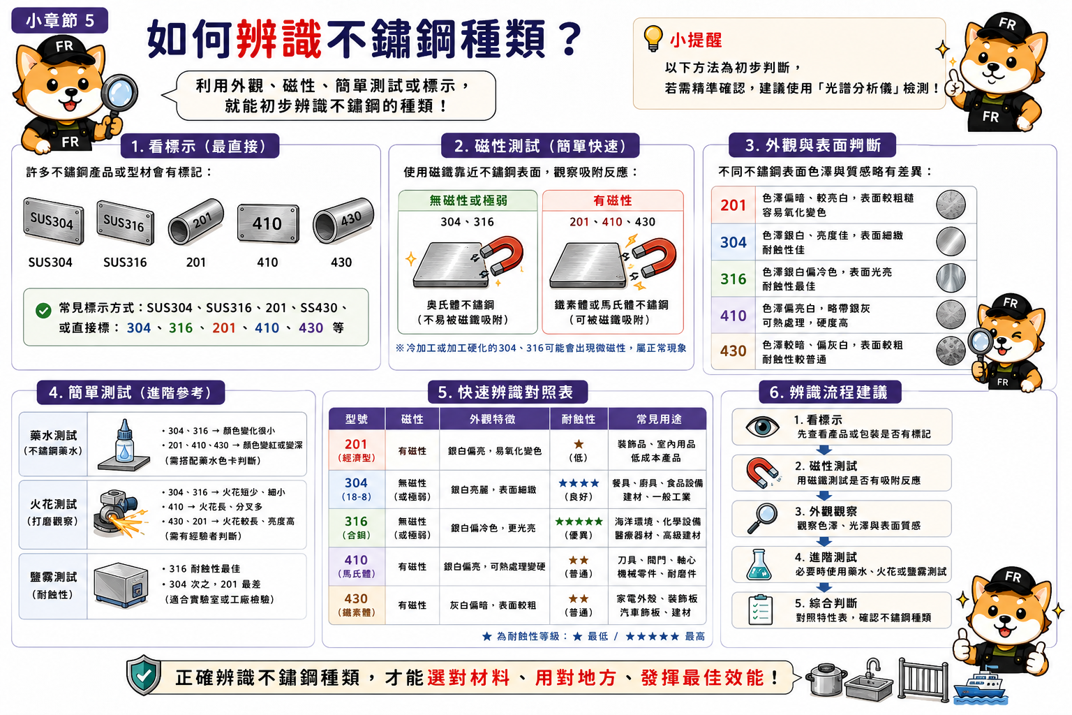 如何辨識不鏽鋼種類