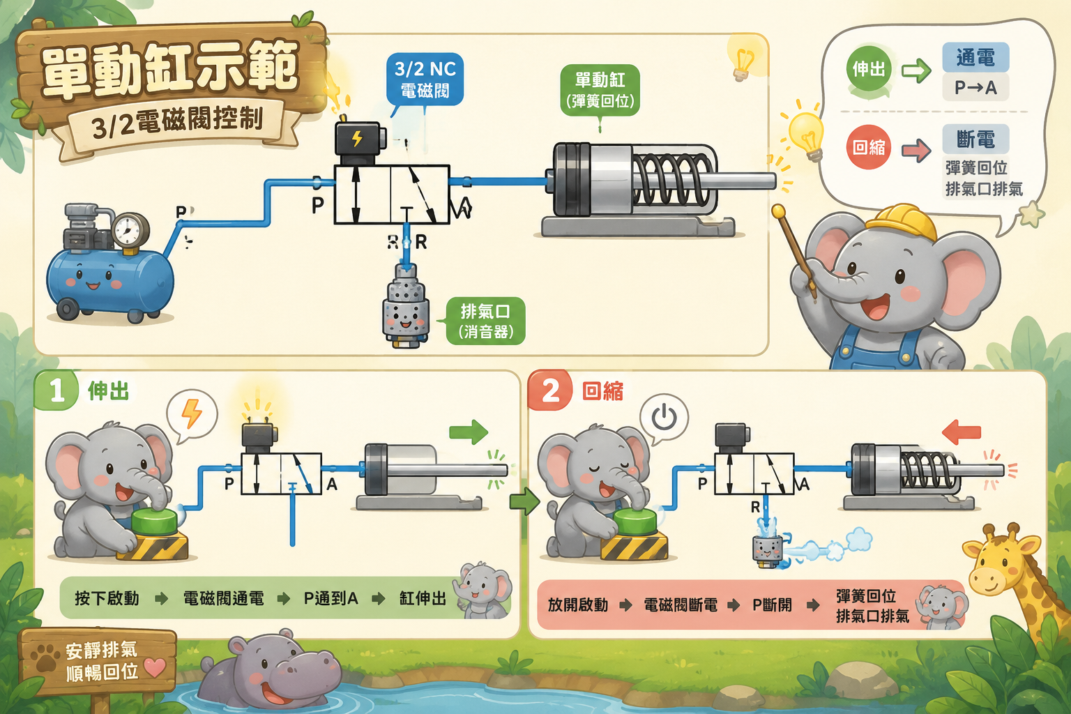 單動缸示範圖
