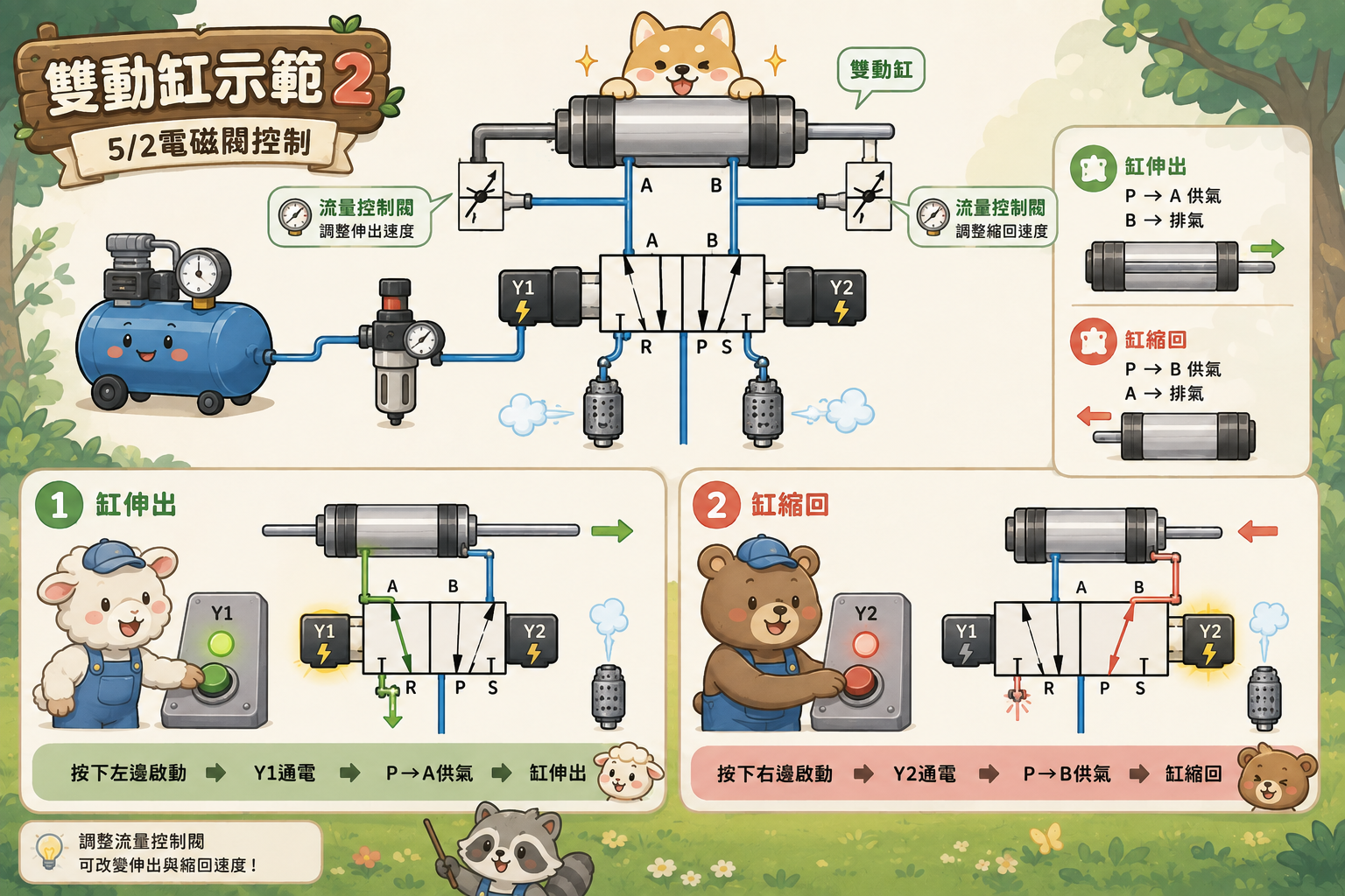 雙動缸示範圖