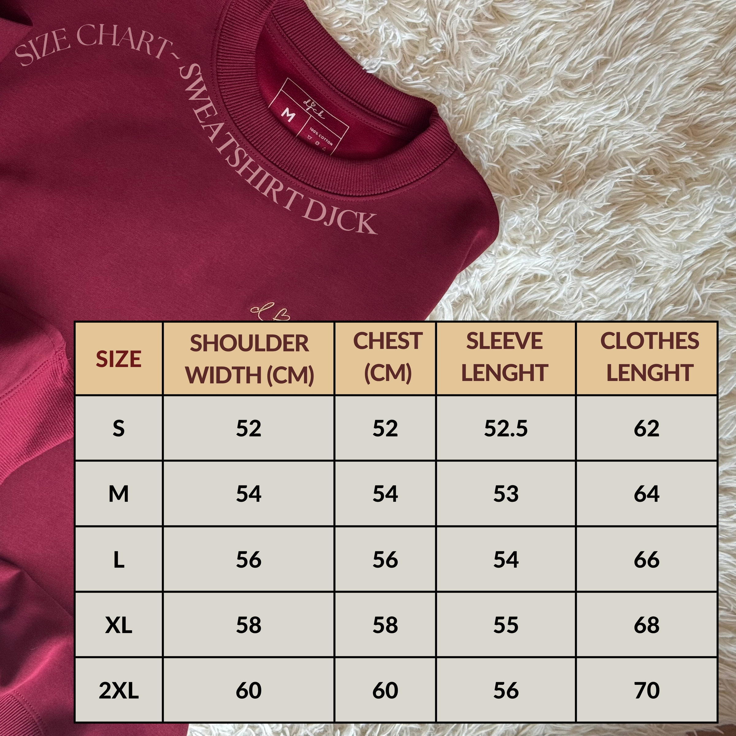 Size chart - Sweatshirt DJCK