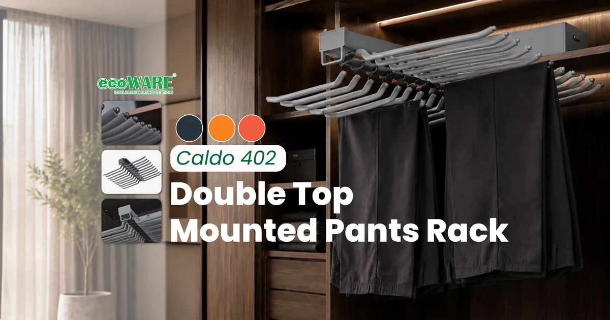 ✨ Caldo 402 Double Top Mounted Pants Rack with Soft Close