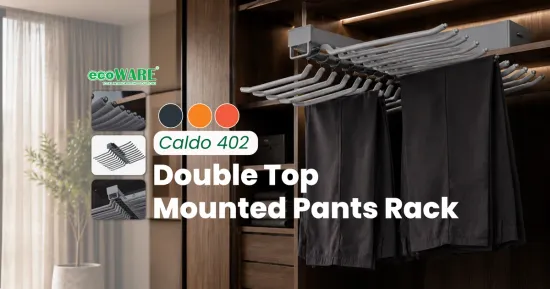 ✨ Caldo 402 Double Top Mounted Pants Rack with Soft Close
