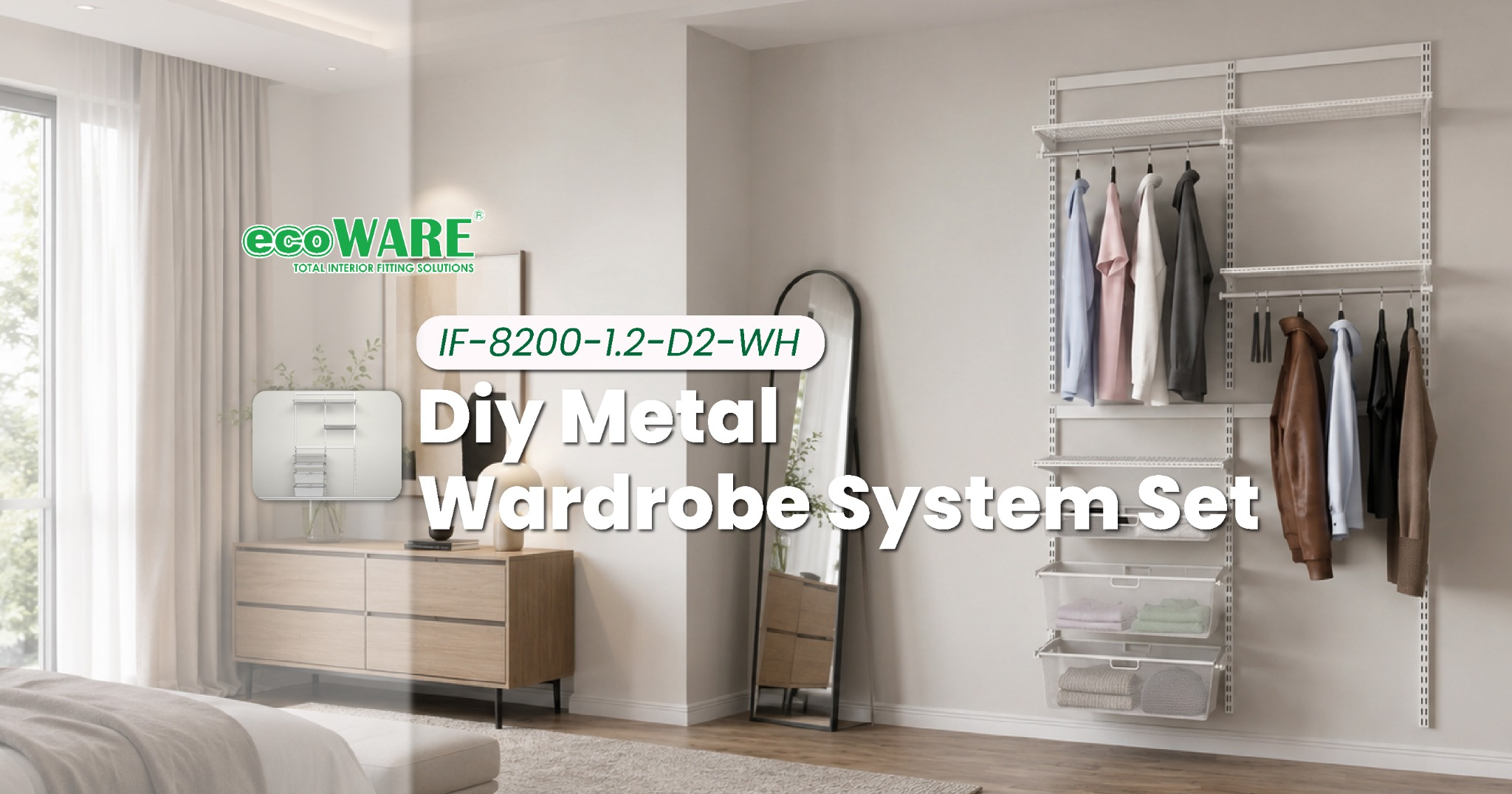 🛠️ Build Your Dream Closet in 3 Easy Steps with ecoWARE's Metal Wardrobe System