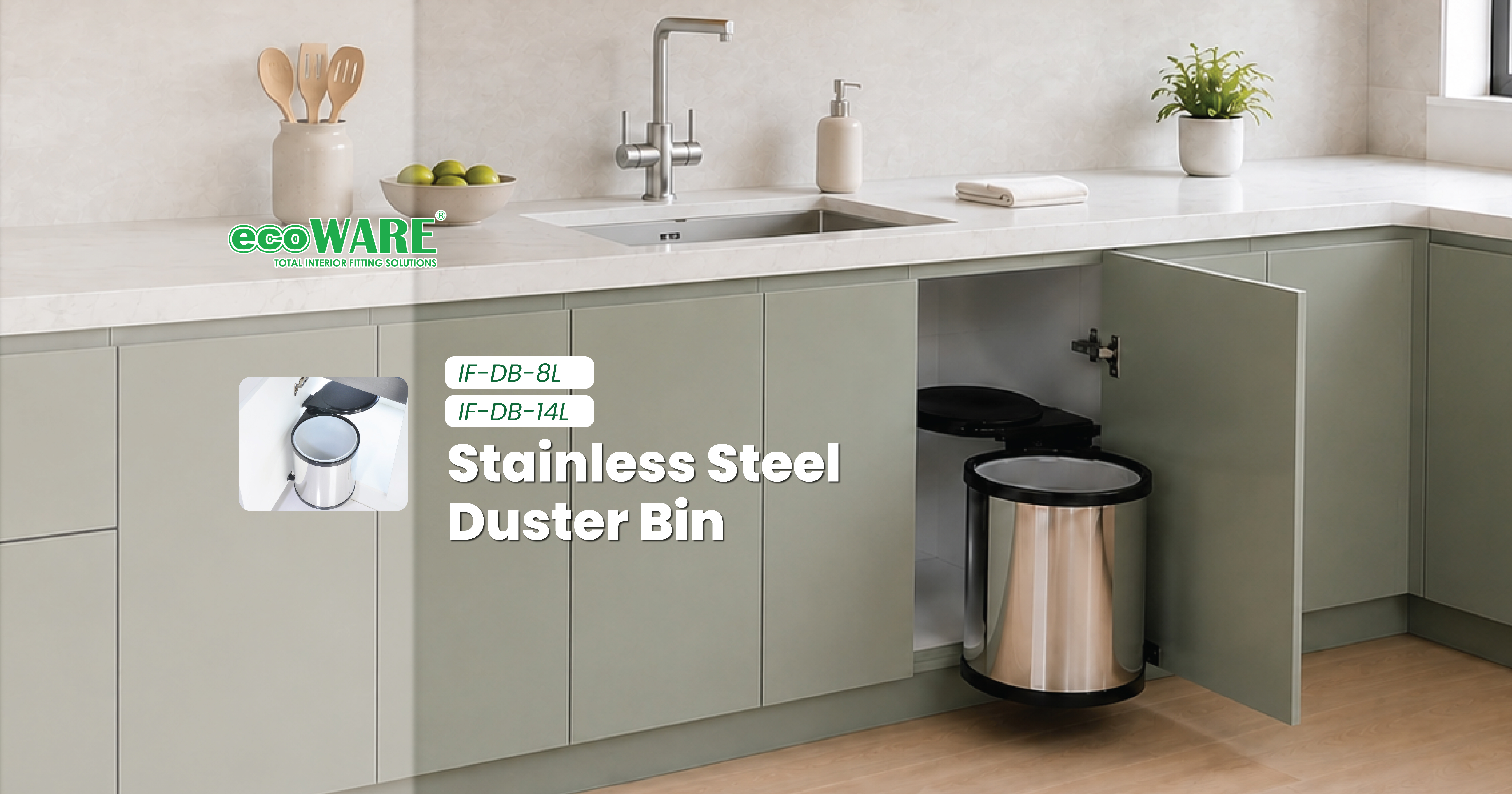 Stainless Steel Cabinet Dustbin: Keep Your Kitchen Neat and Clutter-Free ✨