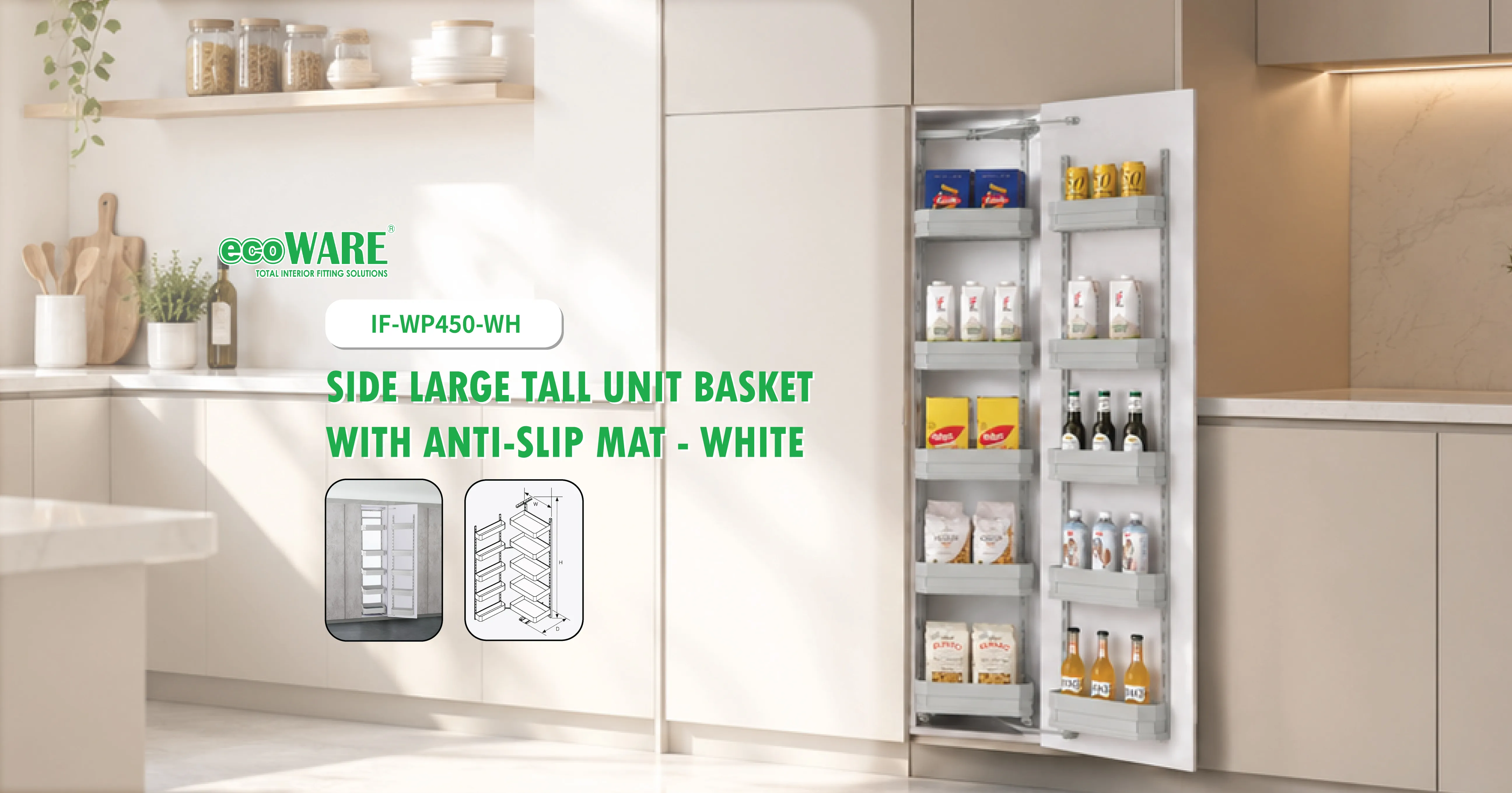 Struggling With a Deep Tall Kitchen Cabinet? Try This Tall Unit Basket Storage Idea💡