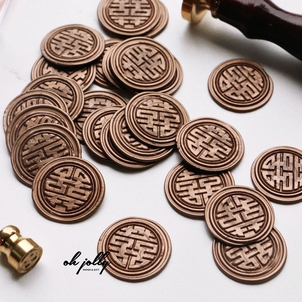 OHJOLLY 100Pcs Wedding Wax Stamp Seal Stamp Wax Seal Stamp Set Wedding Wax Seal Stamp Wax Seals 火漆 火漆印章 结婚喜字火漆印章 8
