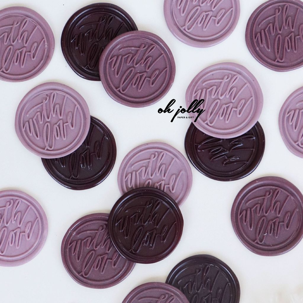 OHJOLLY 1Pcs Ready Made Wax Stamp Seal Stamp Set Sealing Wax Stamp Wax Seals Wedding Wax Seal Sticker 火漆 火漆印章 6