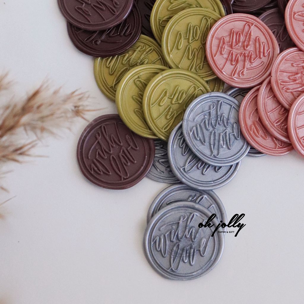 OHJOLLY 1Pcs Ready Made Wax Stamp Seal Stamp Set Sealing Wax Stamp Wax Seals Wedding Wax Seal Sticker 火漆 火漆印章 3