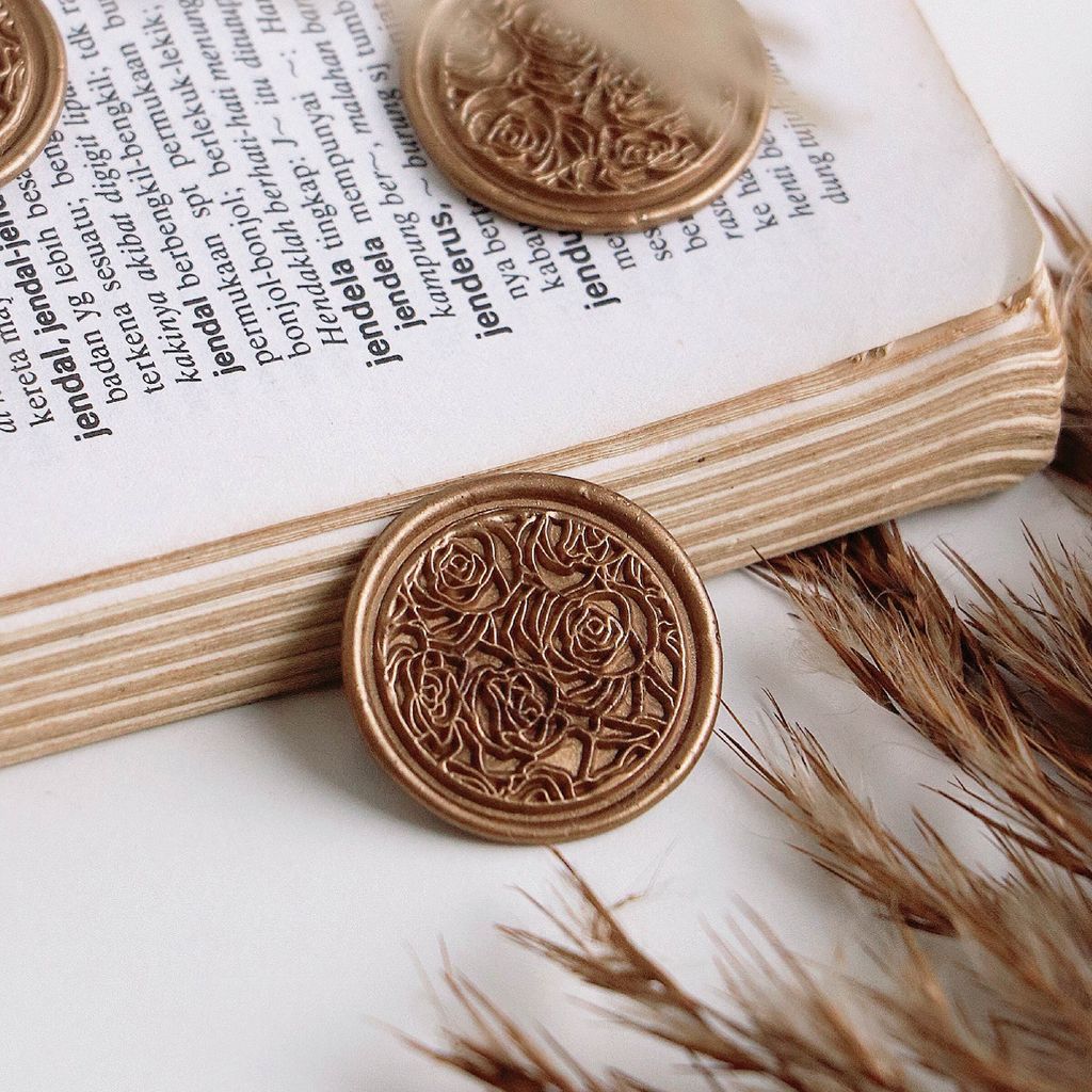 OHJOLLY 1Pcs Flower Wax Seal Stamp Wax Stamp Seal Wax Sealing Wax Stamp Ready Made Wax Stamp 火漆 火漆印章 火漆 印章 1