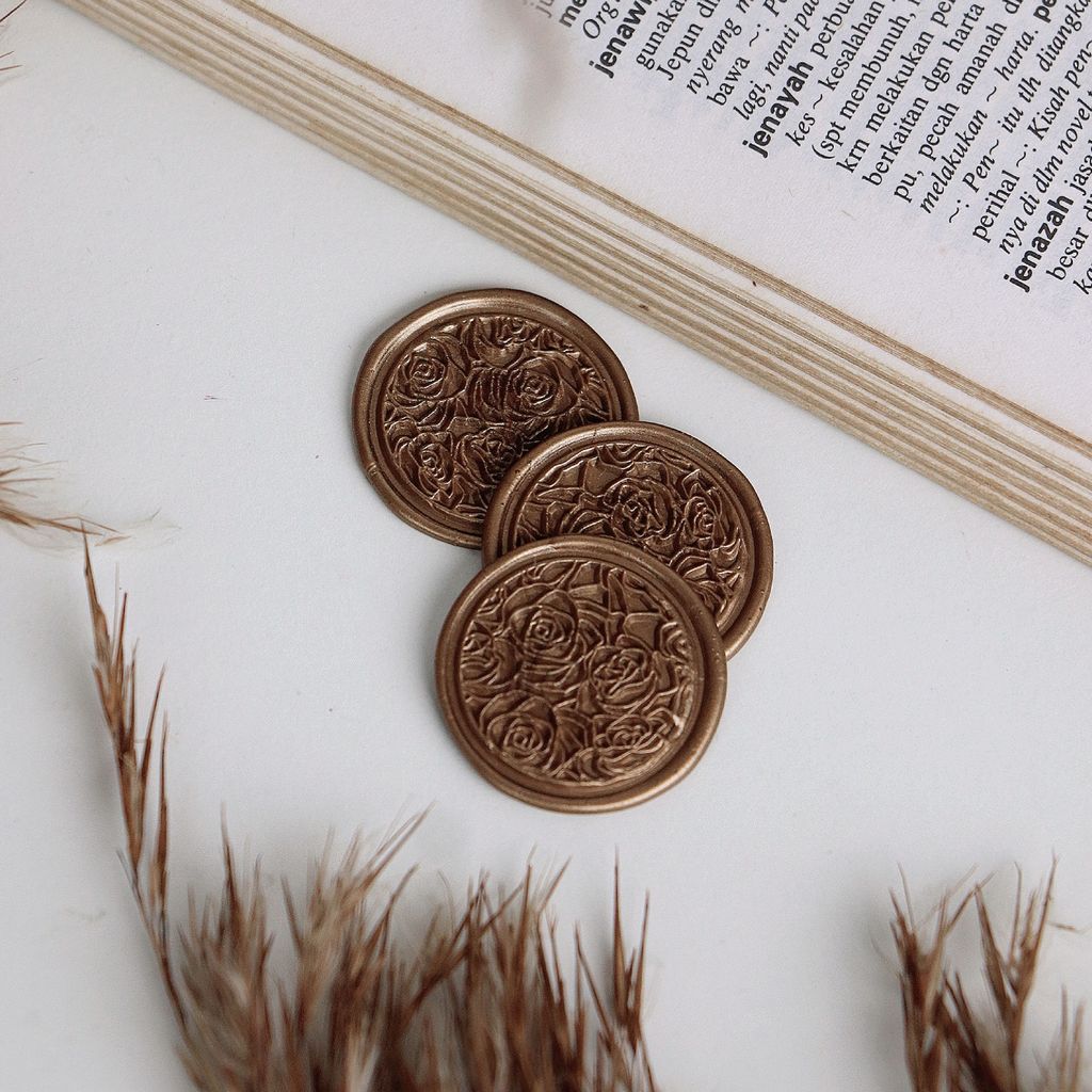 OHJOLLY 1Pcs Flower Wax Seal Stamp Wax Stamp Seal Wax Sealing Wax Stamp Ready Made Wax Stamp 火漆 火漆印章 火漆 印章 4