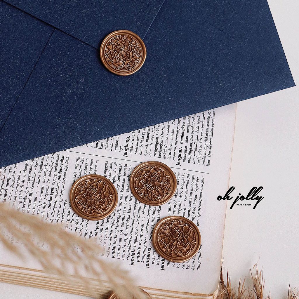 OHJOLLY 1Pcs Flower Wax Seal Stamp Wax Stamp Seal Wax Sealing Wax Stamp Ready Made Wax Stamp 火漆 火漆印章 火漆 印章 3
