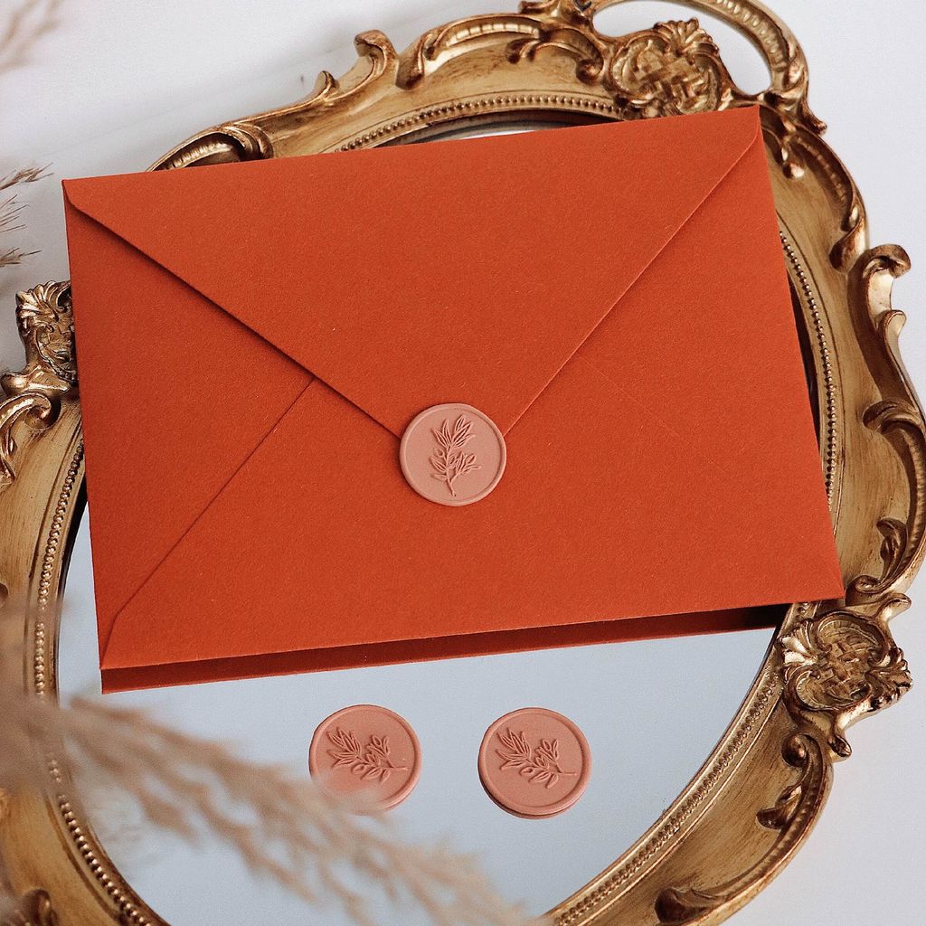 OHJOLLY 1Pcs Leaf Wax Seal Stamp Wax Stamp Seal Wax Sealing Wax Stamp Ready Made Wax Stamp 火漆 火漆印章 火漆 印章 6