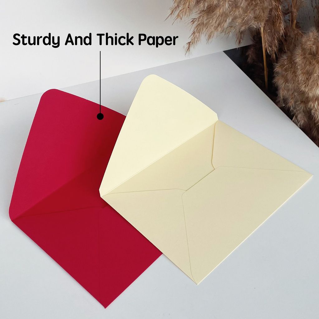 OHJOLLY 1Pcs A5 Envelope Wedding Card 180gsm Red Envelope A5 Wedding Envelope Sampul Kad Kahwin Envelope 信封 喜帖信封 红色信封 5