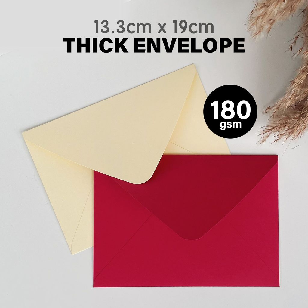 OHJOLLY 1Pcs A5 Envelope Wedding Card 180gsm Red Envelope A5 Wedding Envelope Sampul Kad Kahwin Envelope 信封 喜帖信封 红色信封 1