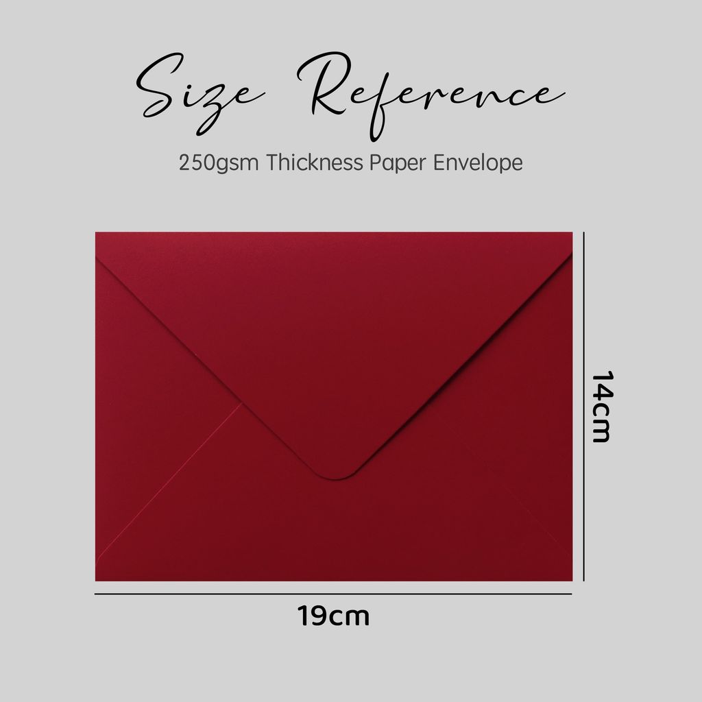 OHJOLLY 1Pcs A5 Envelope Wedding Card 250gsm Red Envelope A5 Wedding Envelope Sampul Kad Kahwin Envelope 信封 喜帖信封 红色信封 2