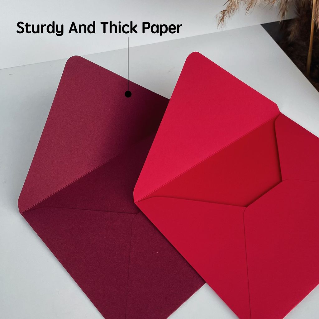 OHJOLLY 1Pcs A5 Envelope Wedding Card 250gsm Red Envelope A5 Wedding Envelope Sampul Kad Kahwin Envelope 信封 喜帖信封 红色信封 5