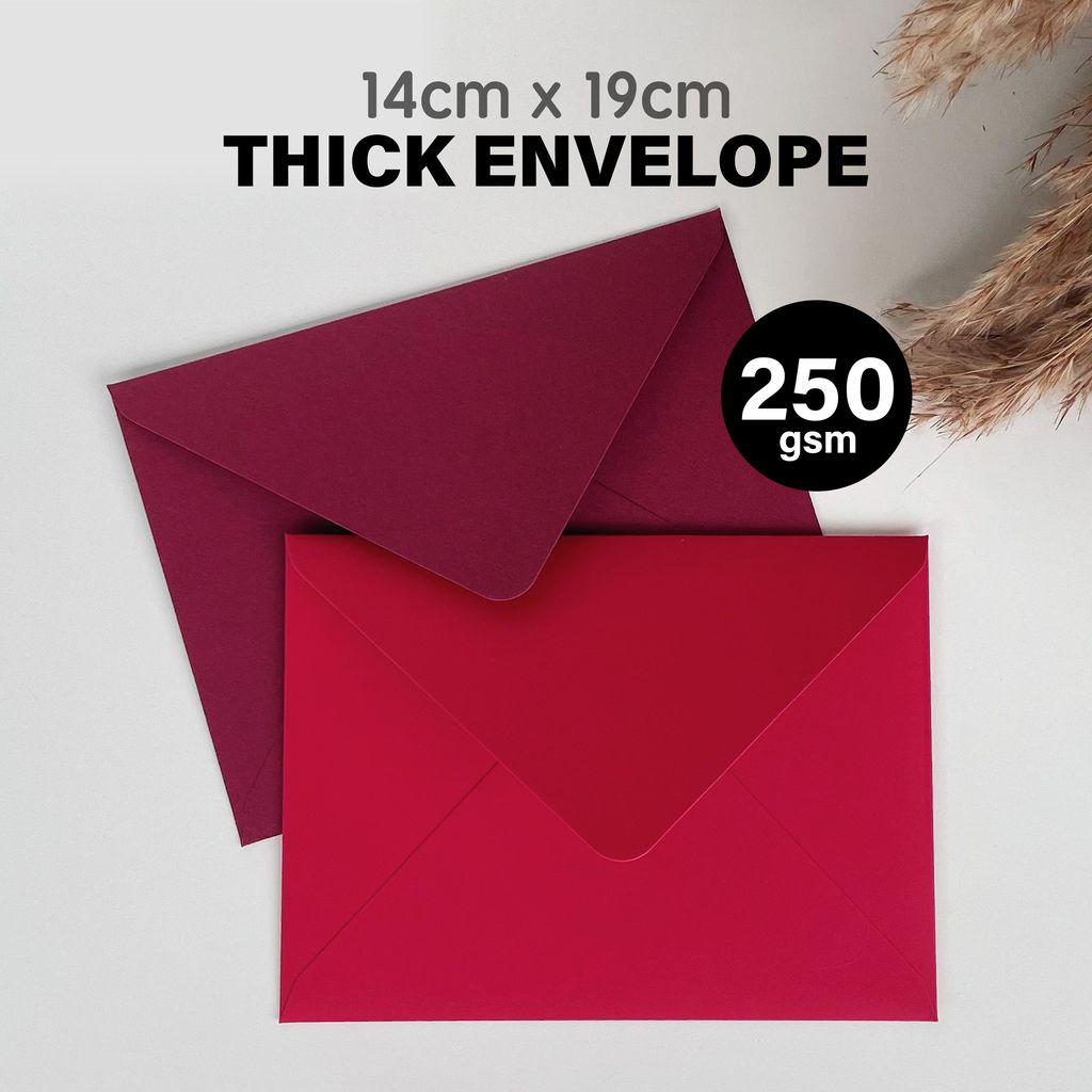 OHJOLLY 1Pcs A5 Envelope Wedding Card 250gsm Red Envelope A5 Wedding Envelope Sampul Kad Kahwin Envelope 信封 喜帖信封 红色信封 1