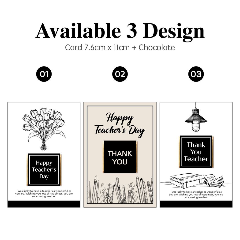OHJOLLY 1Pcs Coklat Hari Guru Teacher Day Chocolate Gift Set Berlys Chocolate Doorgift Happy Teacher Day Gift Set 4