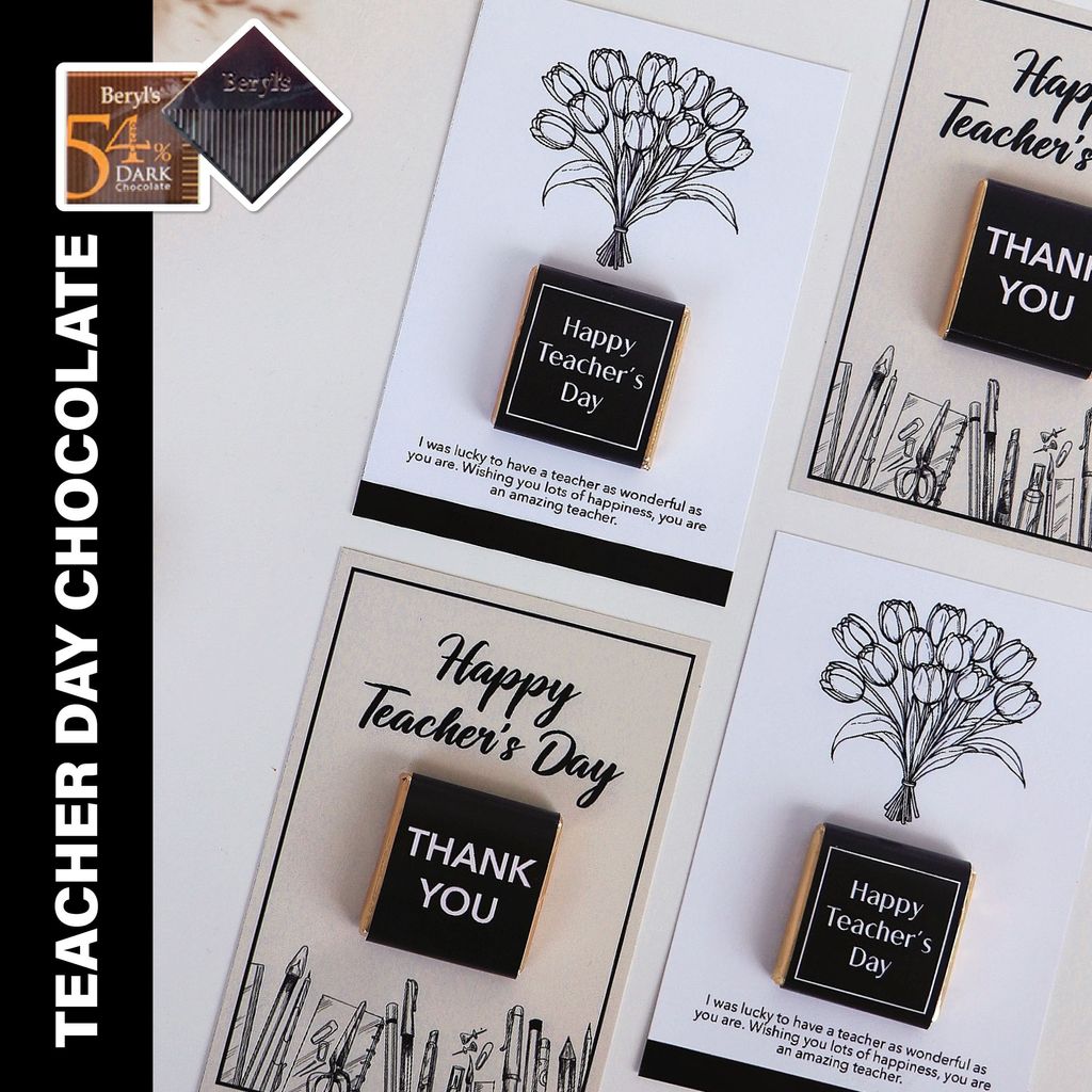 OHJOLLY 1Pcs Coklat Hari Guru Teacher Day Chocolate Gift Set Berlys Chocolate Doorgift Happy Teacher Day Gift Set 1
