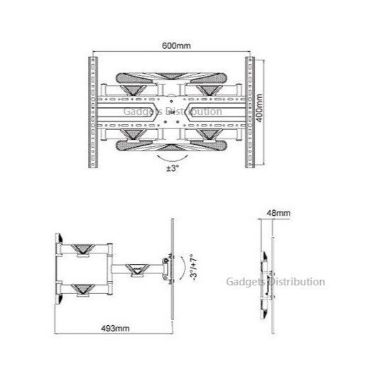 テレビ KALOC model H8 KALOC H8 TV Wall Mount - Full Motion TV Bracket Stand