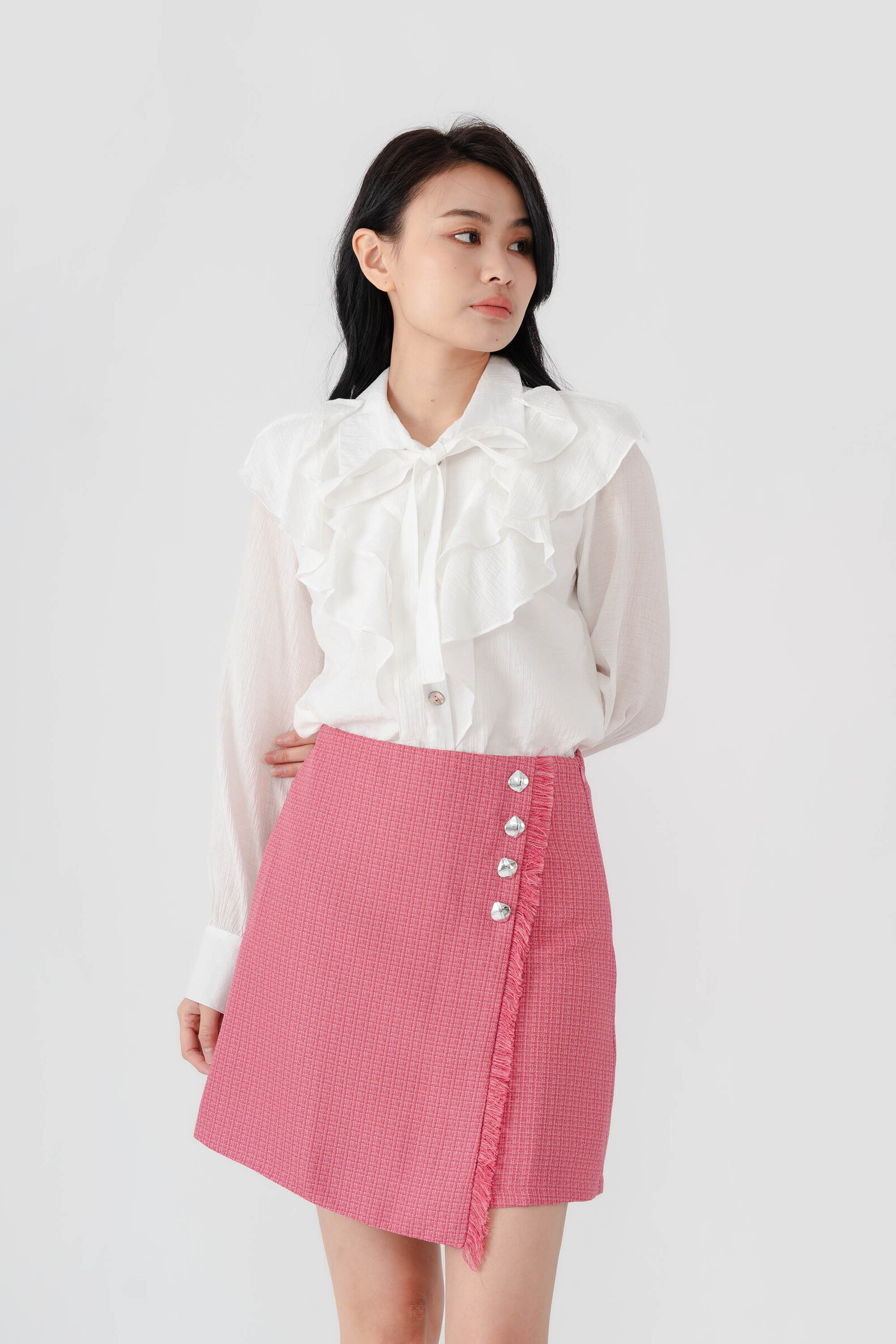 Rylee Tweed Denim Spliced Jacket10