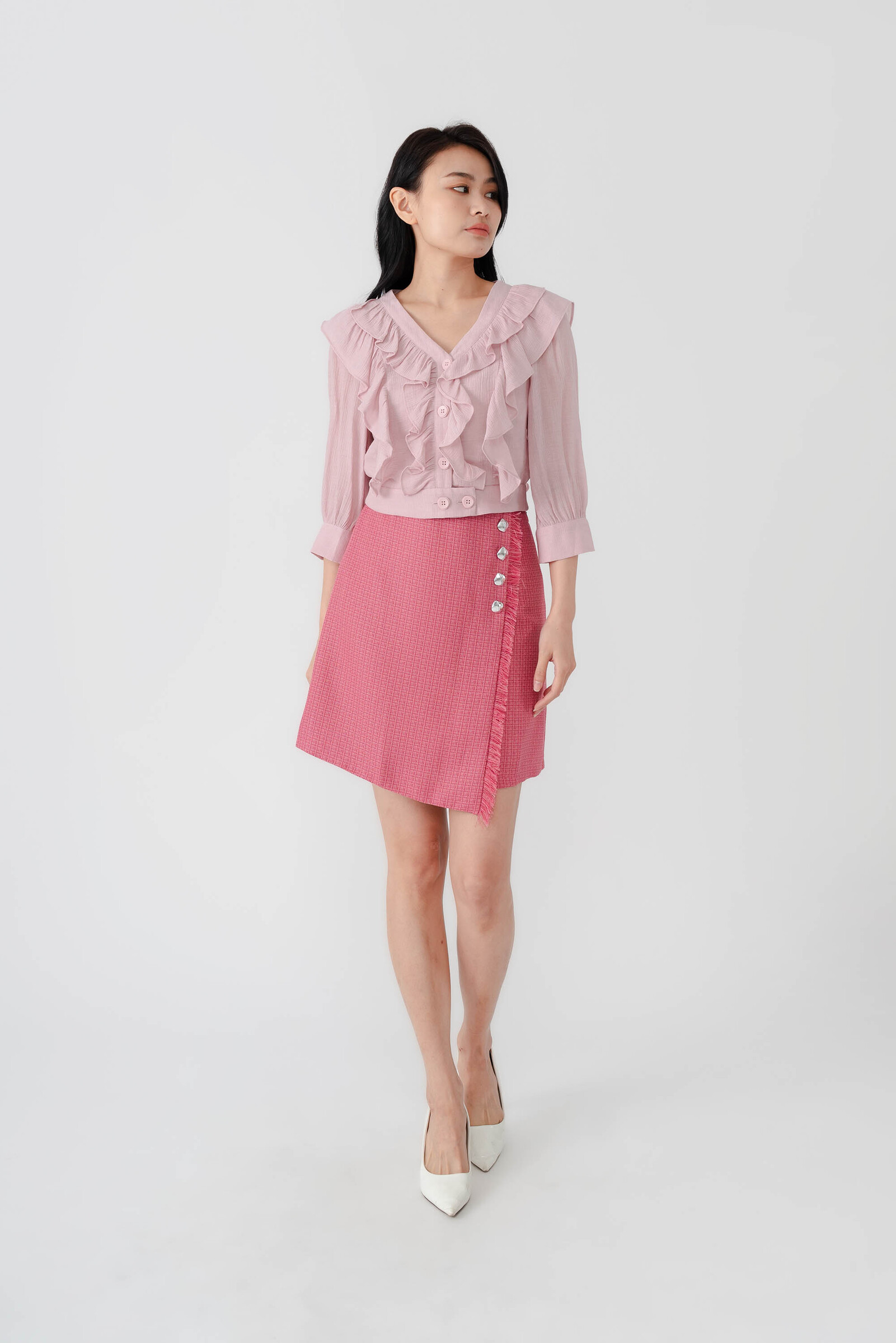 Rylee Tweed Denim Spliced Jacket13