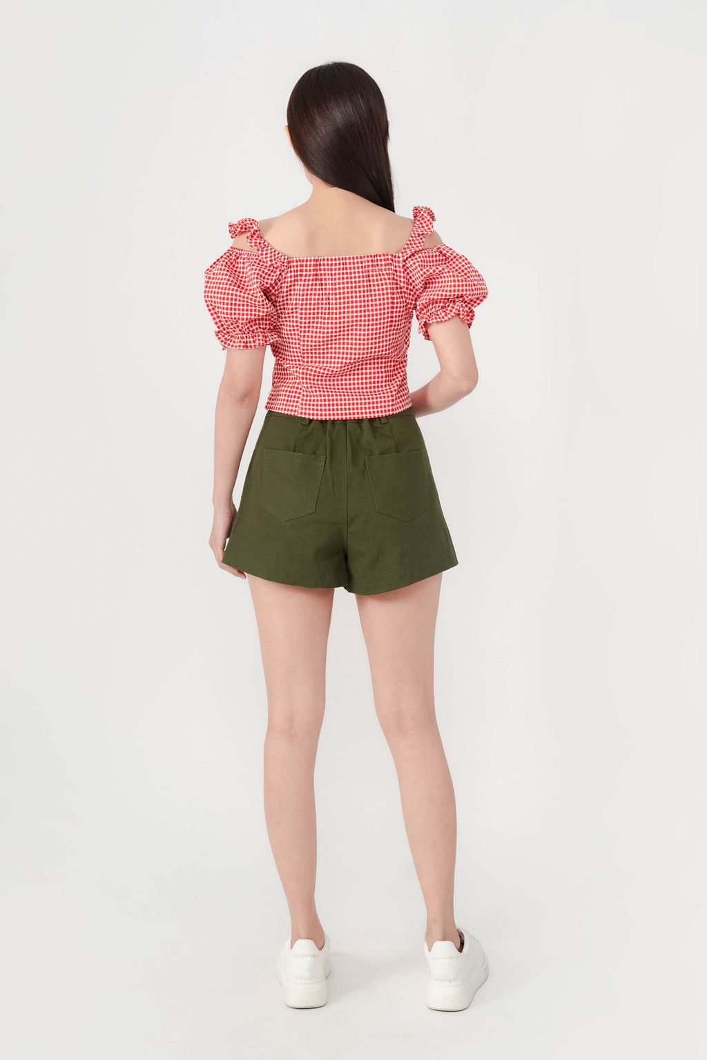 Geraldine Checkered Puff Sleeve Top3