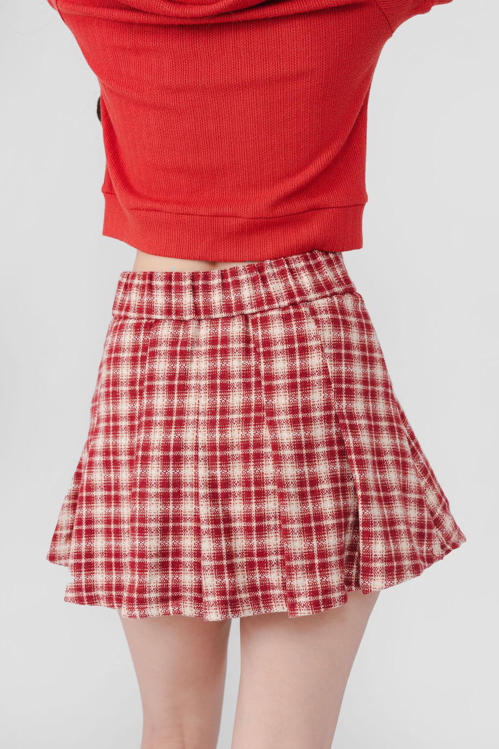 Denise Tweed Pleated Skirt10