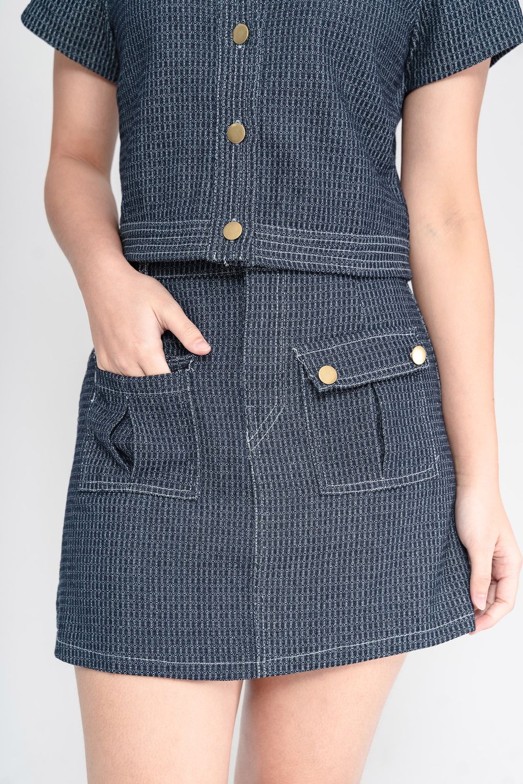 Irma Textured Denim Skirt2