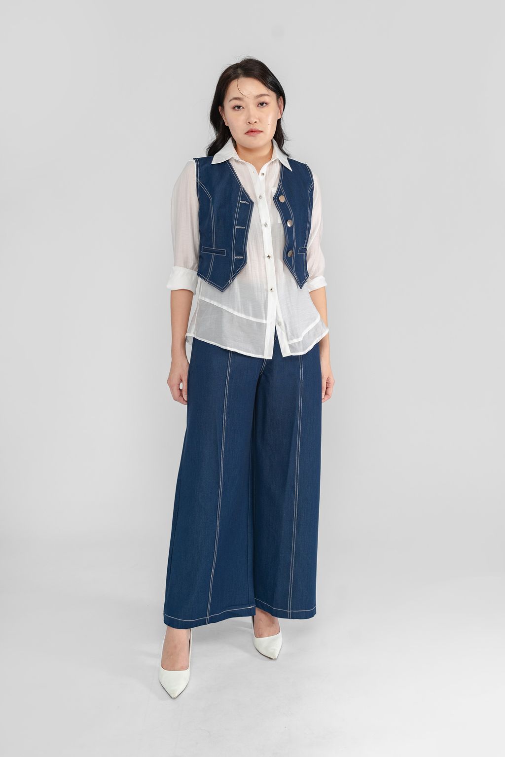 Sara Denim Wide Leg Pants8