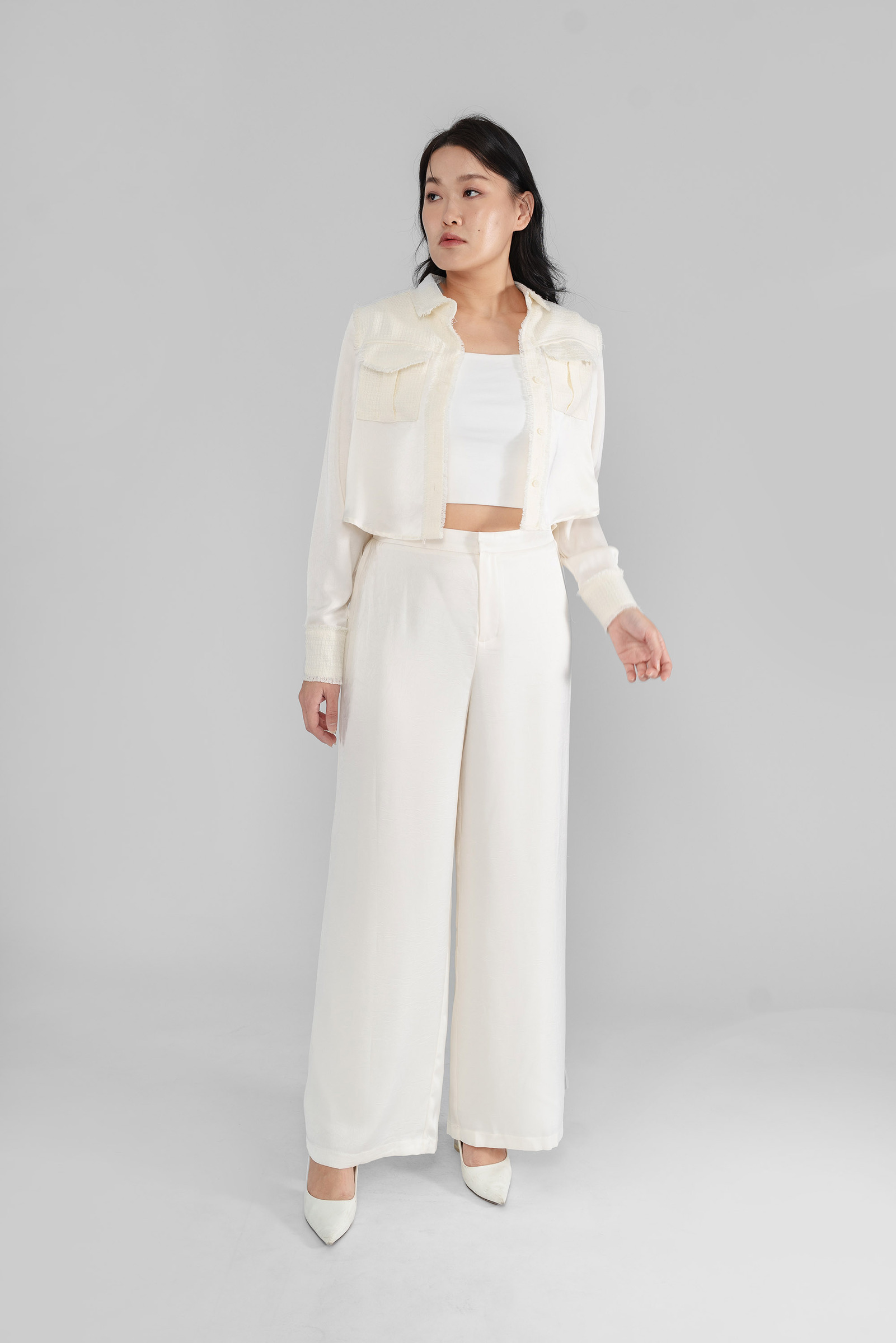 Naomi Creased Satin Wide Leg Pants1