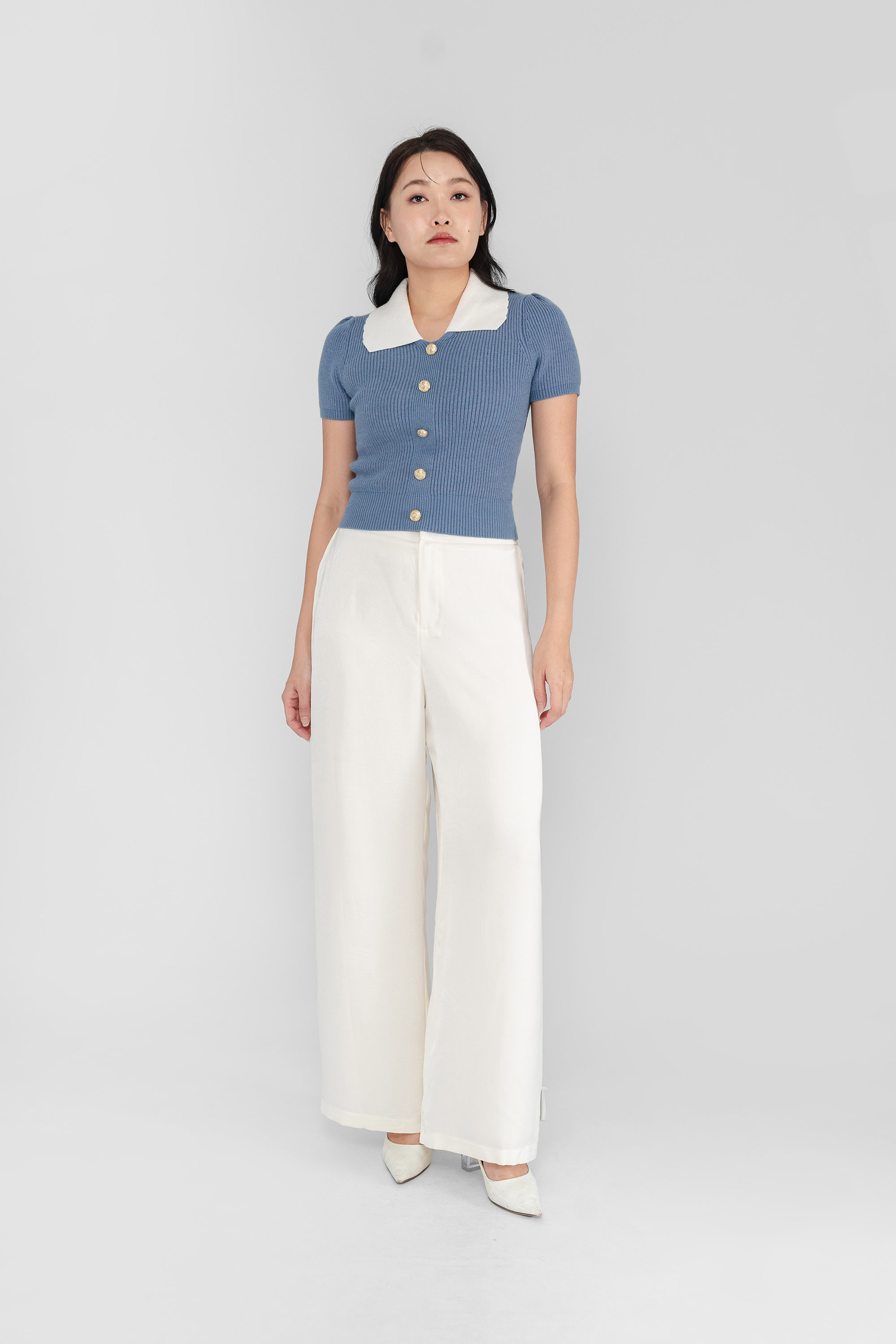 Naomi Creased Satin Wide Leg Pants11