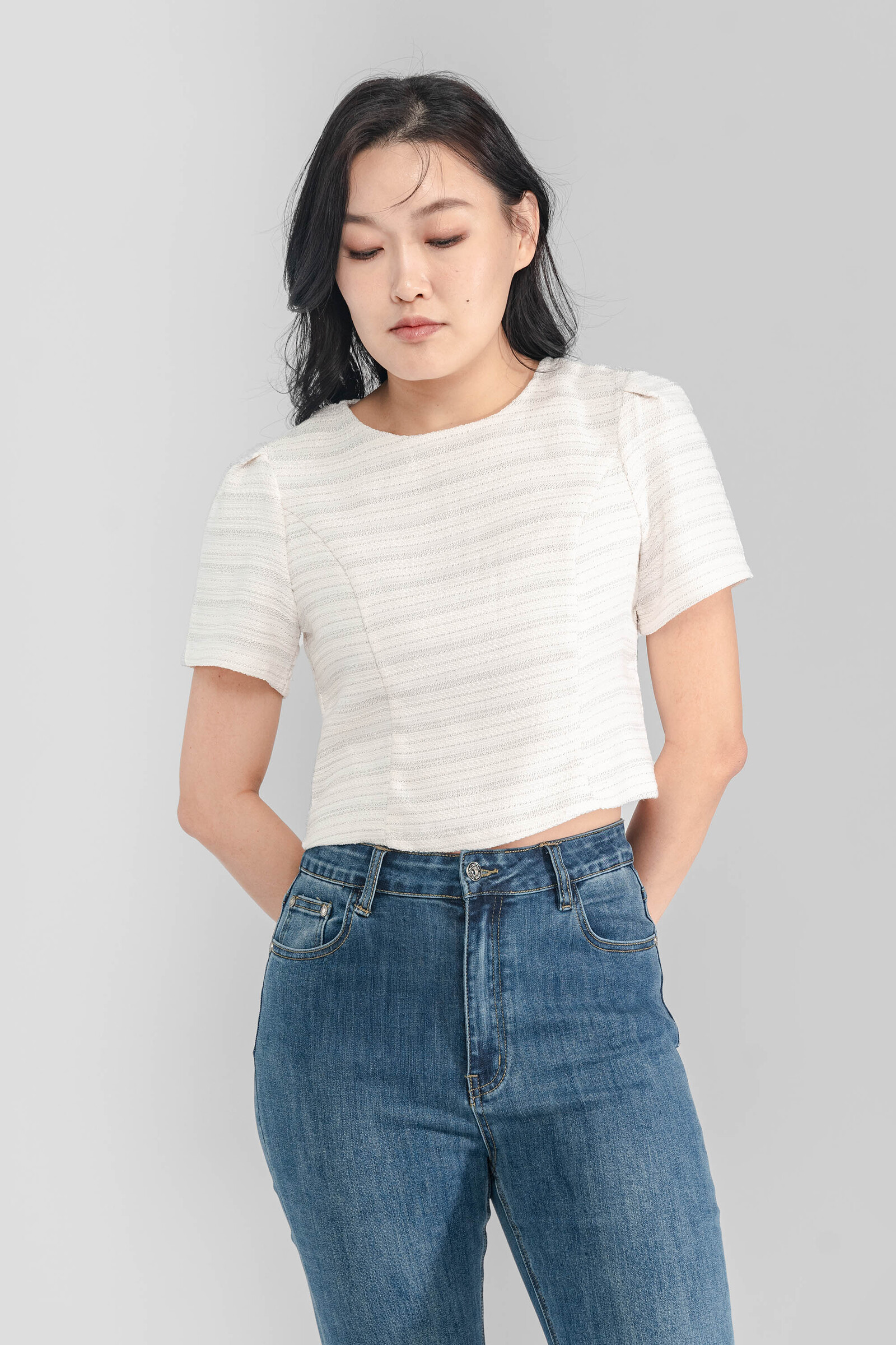 Tania Tweed Zip Back Blouse2