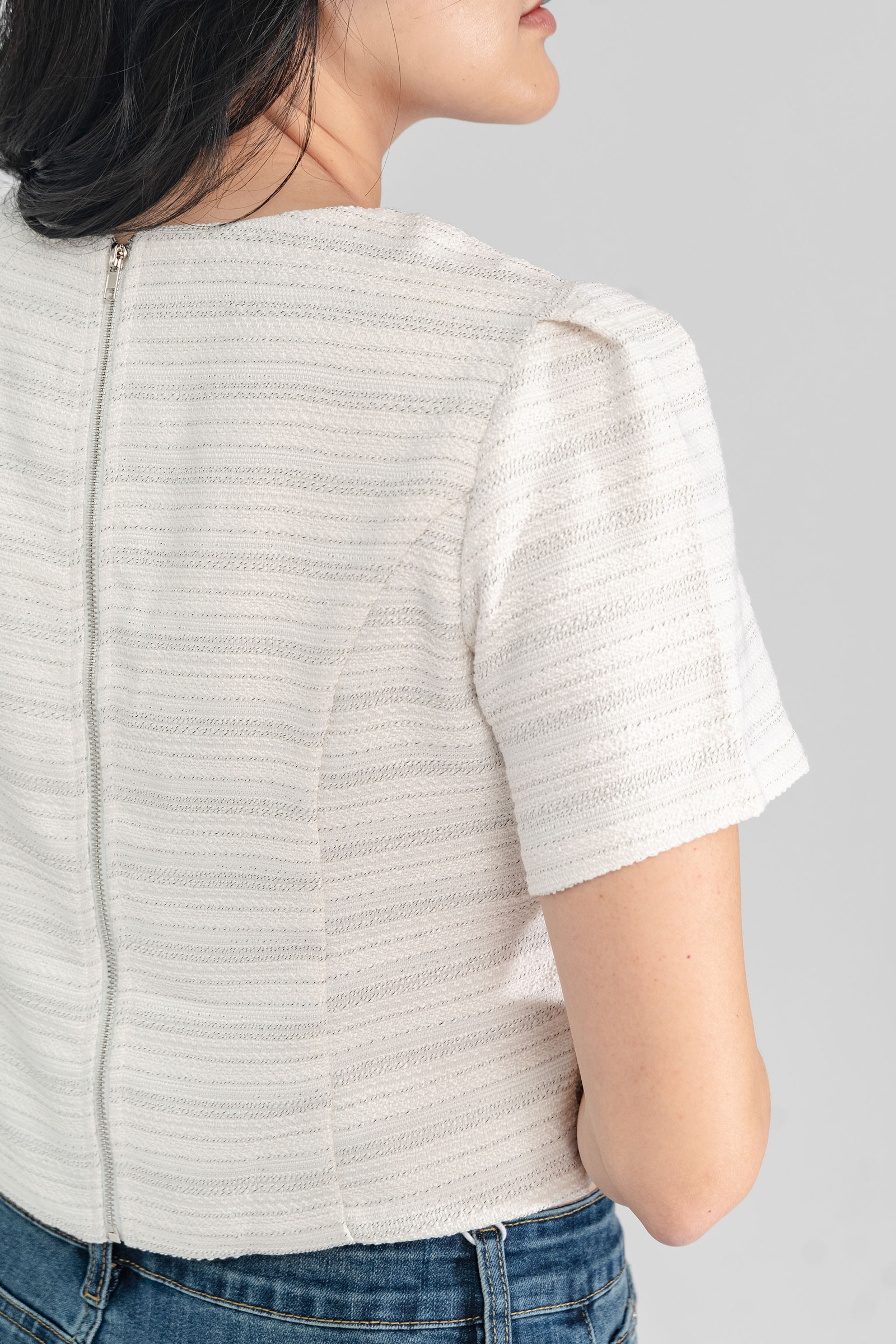 Tania Tweed Zip Back Blouse6