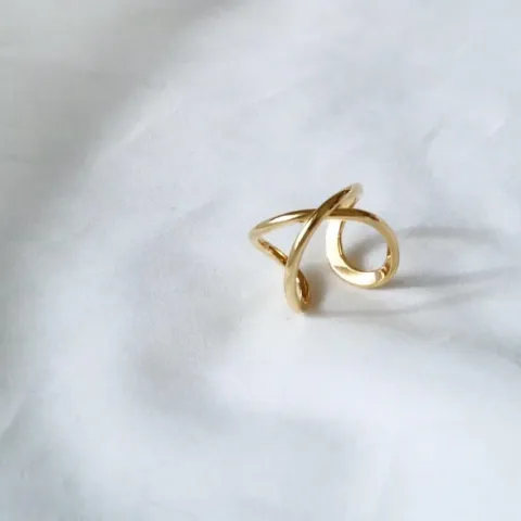 十字耳骨夾-gold