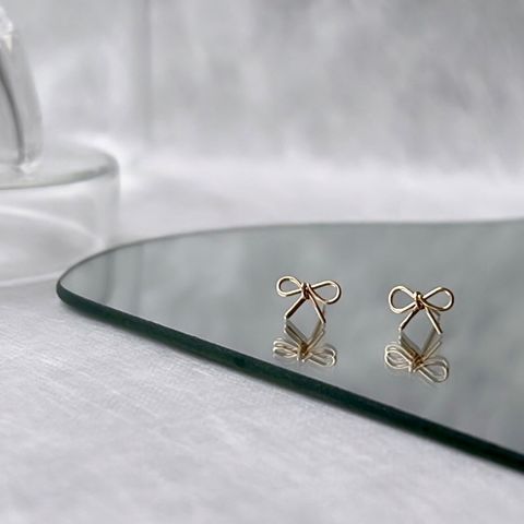 可愛蝴蝶結耳環