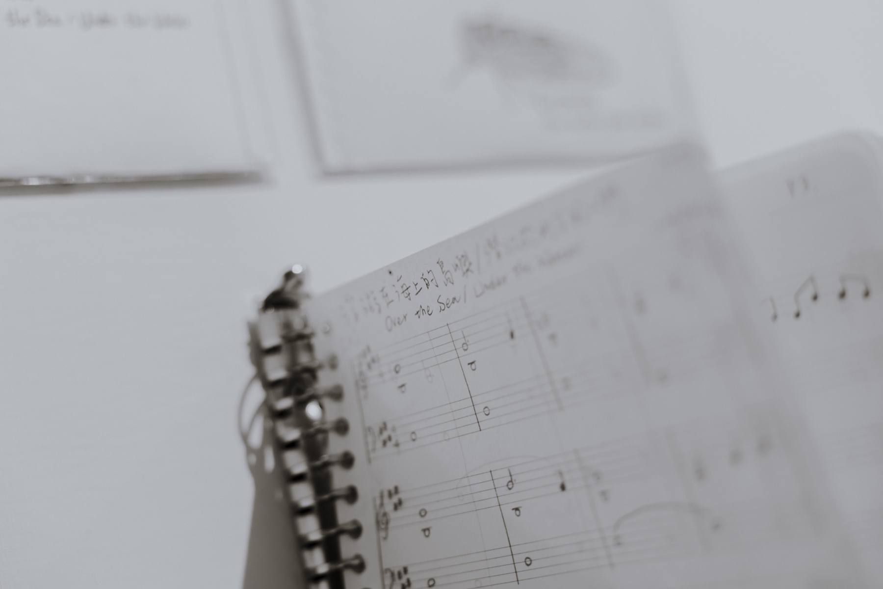 展出的手寫樂譜