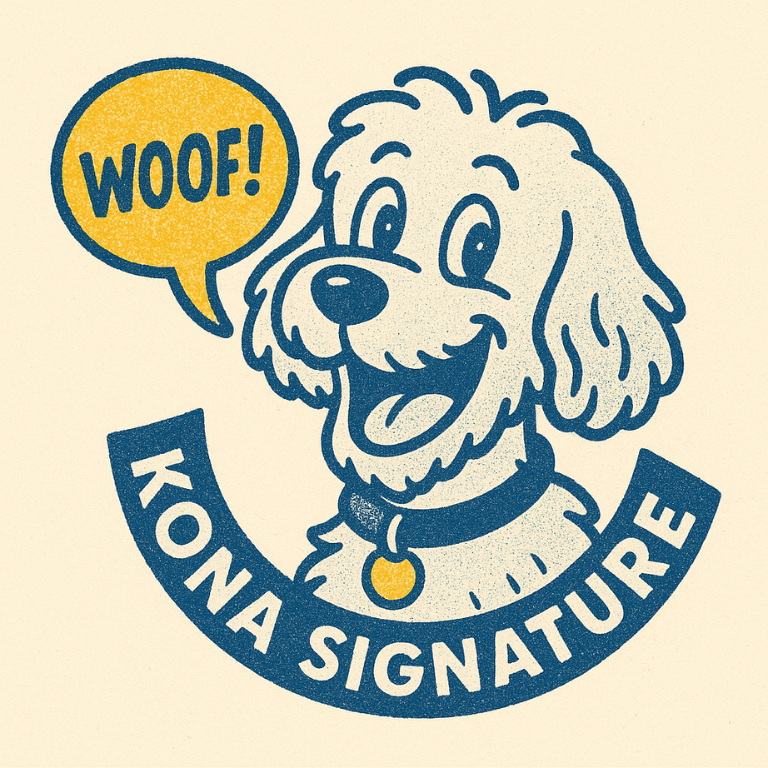 Kona says Woof