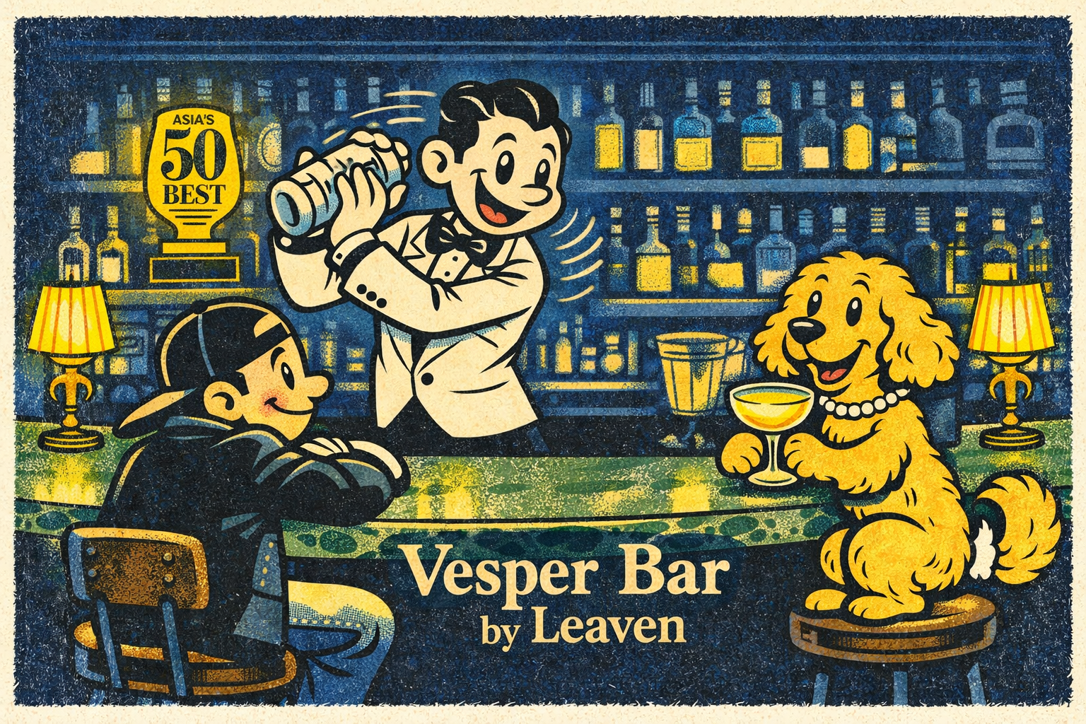 Vesper Bar Sign Night