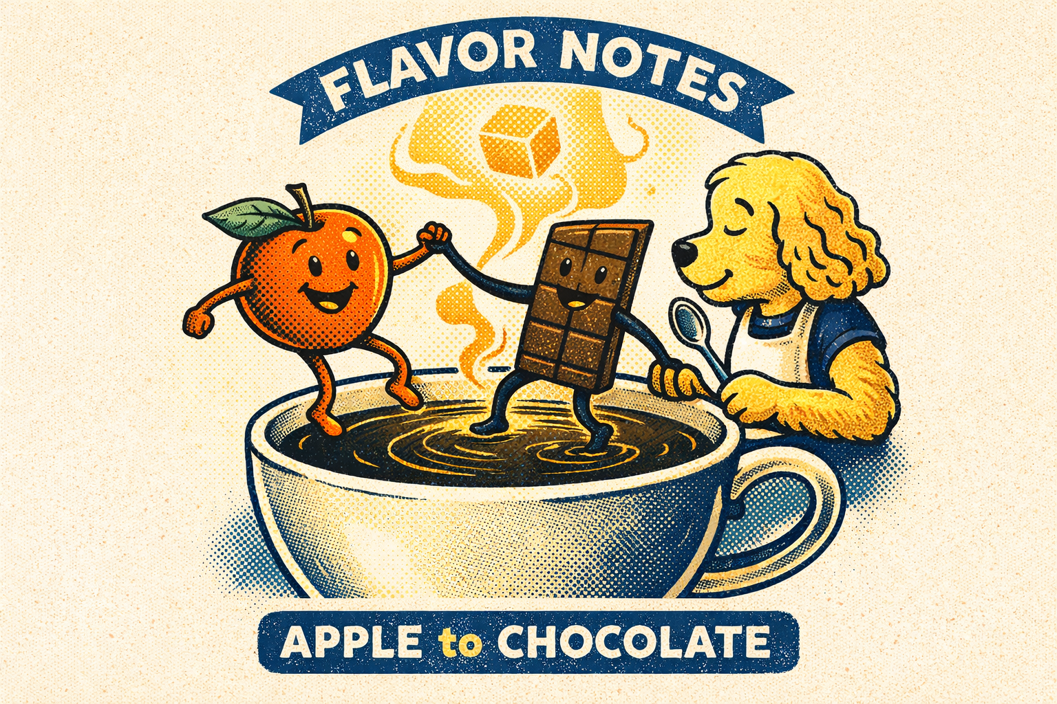 以插畫視覺化甜感與香氣層次的圖像