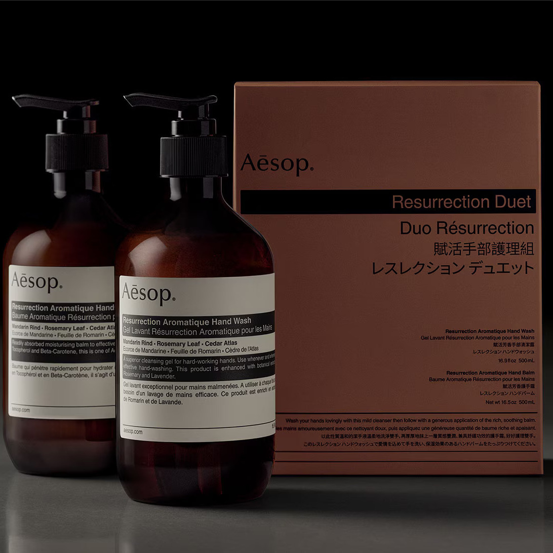 Aesop Resurrection Hand Cleanser and Balm Duet_1090px