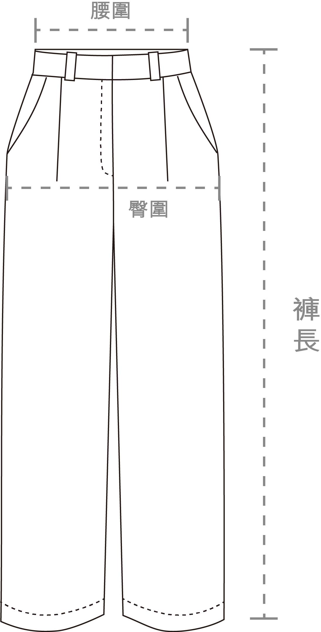 西裝長褲機械圖