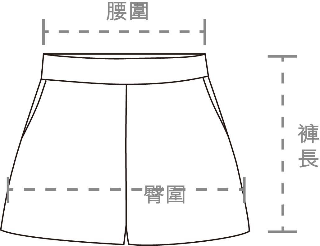 休閒短褲機械圖